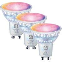 4LITE 4L1/8052 Wiz Connected Smart LED Bulb - GU10, Silver, Pack of 3