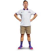 CURRYS' Dad Tech Support Polo Shirt - White & Purple, Large