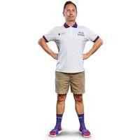 CURRYS' Unpaid Taxi Driver Polo Shirt - White & Purple, Large