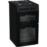 HOTPOINT HTG5GCB 50 cm Gas Cooker - Black, Black