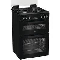 HOTPOINT HDG6GDCB1 60 cm Gas Cooker - Black, Black