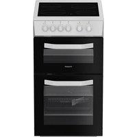 HOTPOINT HTE5VCW 50 cm Electric Ceramic Cooker - White, White