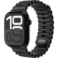 VONMAHLEN Wave Band 2 Apple Watch 40-42 mm Silicone Strap - Black, Black