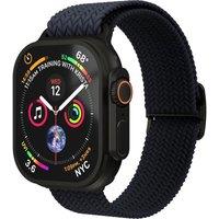 Vonmahlen Woven Apple Watch 44 - 49 mm Braided Nylon Loop - Navy Black, Black,Blue