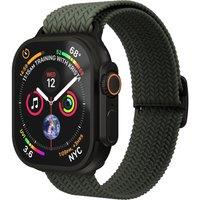 Vonmahlen Woven Apple Watch 44 - 49 mm Braided Nylon Loop - Olive Black, Green,Black