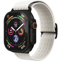 Vonmahlen Woven Apple Watch 40 - 42 mm Braided Nylon Loop - Cream black, Cream,Black