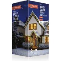 PREMIER Cluster Brights 960 Warm White LED String Lights with Timer - 12.4 m