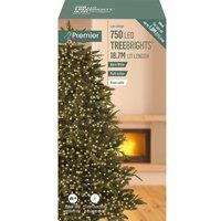PREMIER TreeBrights 750 Warm White LED String Lights with Timer - 18.7 m