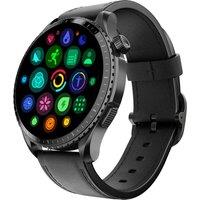 Noise NoiseFit Origin Smart Watch - Classic Black with Black Leather Band, Black