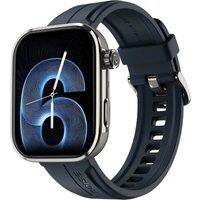 Noise ColorFit Pro 6 Max Smart Watch - Titanium with Blue Silicone Band, Blue