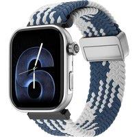 Noise ColorFit Pro 6 Smart Watch - Arctic Weave, Nylon Strap, Patterned,Silver/Grey,Blue