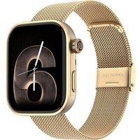 Noise ColorFit Pro 6 Smart Watch - Champagne Link, Metal Band, Gold
