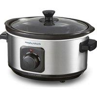 MORPHY RICHARDS Sear and Stew Slow Cooker - Black & Silver, Silver/Grey,Black