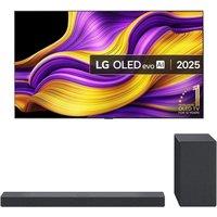 80"-84" LG G5 83" OLED evo AI 4K HDR Smart TV 2025 (OLED83G54LW) & USC9S 3.1.3 Wireless Sound Bar Bundle, Silver/Grey