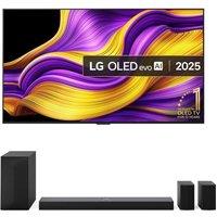 55" LG G5 OLED evo AI 4K HDR Smart TV 2025 (OLED55G54LW) & US70TR 5.1.1 Wireless Sound Bar Bundle, Silver/Grey