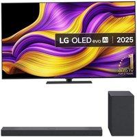 65" LG G5 OLED evo AI 4K HDR Smart TV 2025 (OLED65G56LS) & USC9S 3.1.3 Wireless Sound Bar Bundle, Silver/Grey