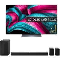 55" LG C5 OLED evo AI 4K HDR Smart TV 2025 (OLED55C54LA) & US70TR 5.1.1 Wireless Sound Bar Bundle, Silver/Grey,Black
