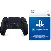 Sony PS5 DualSense Wireless Controller (Midnight Black) & Store £20 Wallet Top-Up Bundle