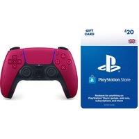 Playstation PS5 DualSense Wireless Controller (Cosmic Red) & Store £20 Wallet Top-Up Bundle