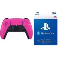 Sony PS5 DualSense Wireless Controller (Nova Pink) & Store £20 Wallet Top-Up Bundle