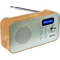 GROOV-E Lisbon Portable DAB/FM Bluetooth Radio - Wood, Silver/Grey,Brown