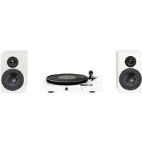 PRO-JECT Juke Box E1 Belt Drive Bluetooth Turntable & Speakers - White, White
