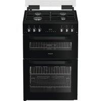 HOTPOINT HTG6GDCB1 60 cm Gas Cooker - Black, Black