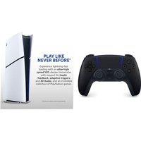 Sony PlayStation 5 Digital Edition (Model Group, Slim) & DualSense Wireless Controller (Midnight Black) Bundle, White