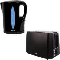 IGENIX IGPK32 2-Slice Toaster & Kettle Bundle - Black, Black