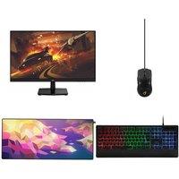 Adx A2710R25 Quad HD 27" Fast IPS Gaming Monitor, Optical Gaming Mouse, Gaming Keyboard & Gaming Mouse Mat Bundle, Black