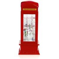 PREMIER Light Up Red Telephone Box Water Spinner Decoration - 26.5 cm