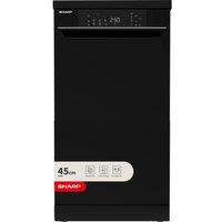 SHARP QW-NS1EF49E0B-EN Slimline Dishwasher - Black, Black