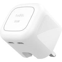 BELKIN 2-Port 50 W GaN Wall Charger, White