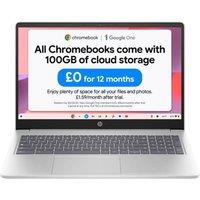 HP 15a-nb0503sa 15.6" Refurbished Chromebook - IntelN100, 128 GB UFS, Silver (Excellent Condition), Silver/Grey