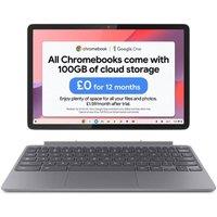 LENOVO Duet 10.95 2 in 1 Refurbished Chromebook - MediaTek Kompanio 838, 128 GB eMMC, Grey (Excellent Condition), Silver/Grey