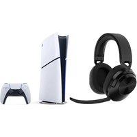 Sony PlayStation 5 (Model Group - Slim) & HS55 Wireless 7.1 Gaming Headset Bundle, White