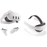 Meta Quest 3 Mixed Reality Headset & Quest 3/3S Elite Strap Bundle