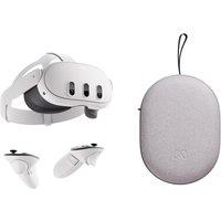 Meta Quest 3 Mixed Reality Headset and Quest 3 & 3S Carrying Case Bundle - White & Grey