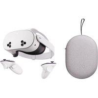 Meta Quest 3S Mixed Reality Headset & Quest 3 & 3S Carrying Case Bundle - White & Grey
