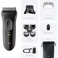 BRAUN Series 3 BRA3000BT Wet & Dry Shaver - Black, Silver/Grey