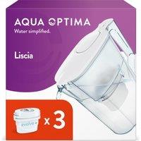 AQUA OPTIMA Aurora Liscia Water Filter Jug and Evolve Filter Bundle, Clear