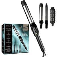 REVAMP Multi Style Revolve 3-in-1 Rotating Hair Styler - Black & Gold, Black