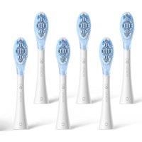 OCLEAN C04000383 Replacement Brush Heads - Pack of 6, White & Blue