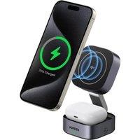 UGREEN MagFlow Qi2 Magnetic 15 W Wireless Charger, Silver/Grey