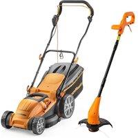 LAWNMASTER MEB1840M Corded Rotary Lawn Mower & Grass Trimmer - Orange & Black