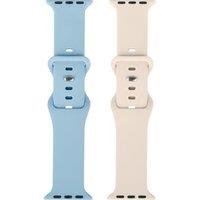 SANDSTROM Apple Watch 42-49 mm Silicone Strap - Set of 2, Light Blue & Beige, Blue,Brown
