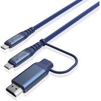 SANDSTROM S2CCHD126 USB Type-C cable with HDMI adapter - 2 m, Blue