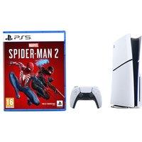 SONY PlayStation 5 (Model Group, Slim), PlayStation Plus Premium Bundle (24 Month Membership) & Marvel's Spider-Man 2 Bundle, White