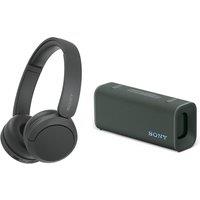 Sony ULT FIELD 3 Portable Bluetooth Speaker & Wireless Bluetooth Headphones Bundle, Silver/Grey
