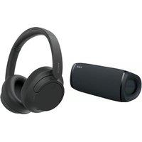 Sony ULT FIELD 5 Portable Bluetooth Speaker & Wireless Bluetooth Noise-Cancelling Headphones Bundle, Black
